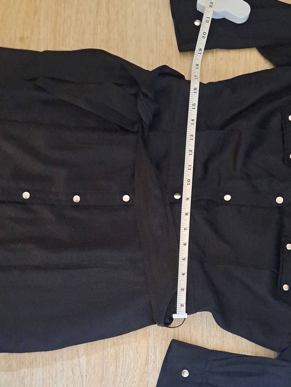 White House Black Market Black Button-Front Midi Shirt Dress - Picture 8 of 14